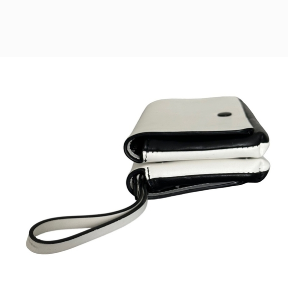 Kate Spade Saturday 2 in 1 Black & White Leather Double Wallet Wristlet - Picture 3 of 16